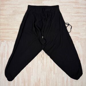 Buddha Pants Unisex Black Harem Hippie Boho Pockets Yoga Drawstring Size Medium